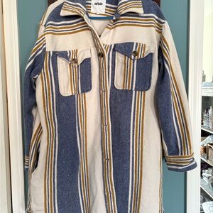 Aerie Blue and Cream Striped Jacket/flannel.  Barely worn.  Soft and warm.